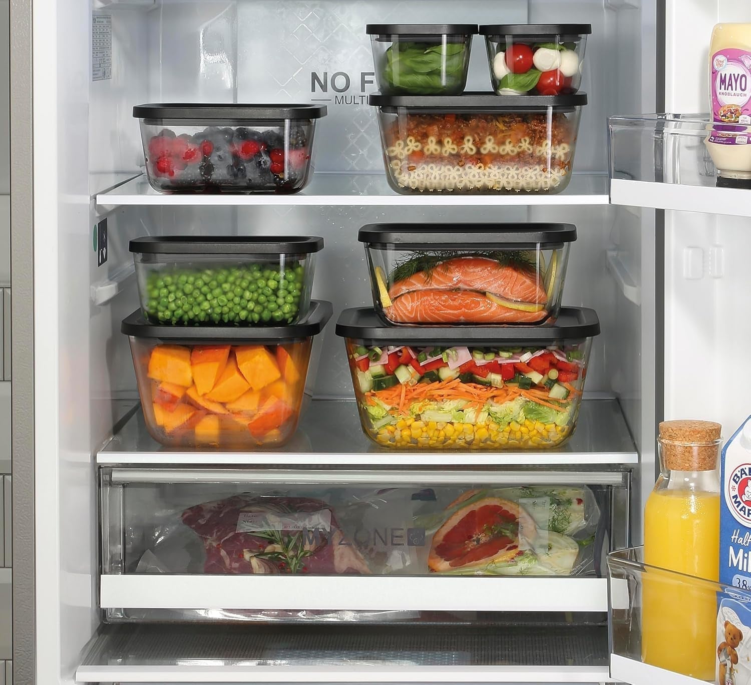 Ensemble sous vide Küchenprofi EASYFRESH | Ensemble de 7 pièces | 1x pompe à vide électrique, 1x pot sous vide S, M et L, 3x sacs sous vide 22x21 cm | verre borosilicaté, plastique de haute qualité | préparation et conservation Boîtes de conservation alimentaire Naty Shop