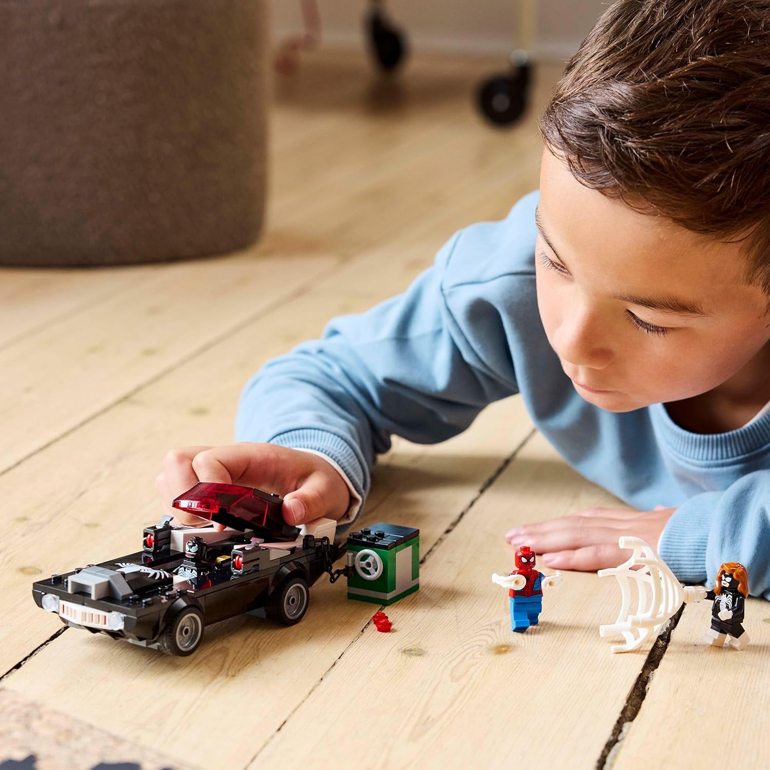 LEGO | Marvel Spider-Man Mech contre. Venom Muscle Car - Jeu de voiture avec 3 figurines Superhelden - Modèle de voiture avec Shootern - Conçu pour les jeunes et les filles à partir de 7 ans 76309