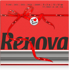 Serviettes en papier Renova, étiquette rouge rouge - 70 serviettes