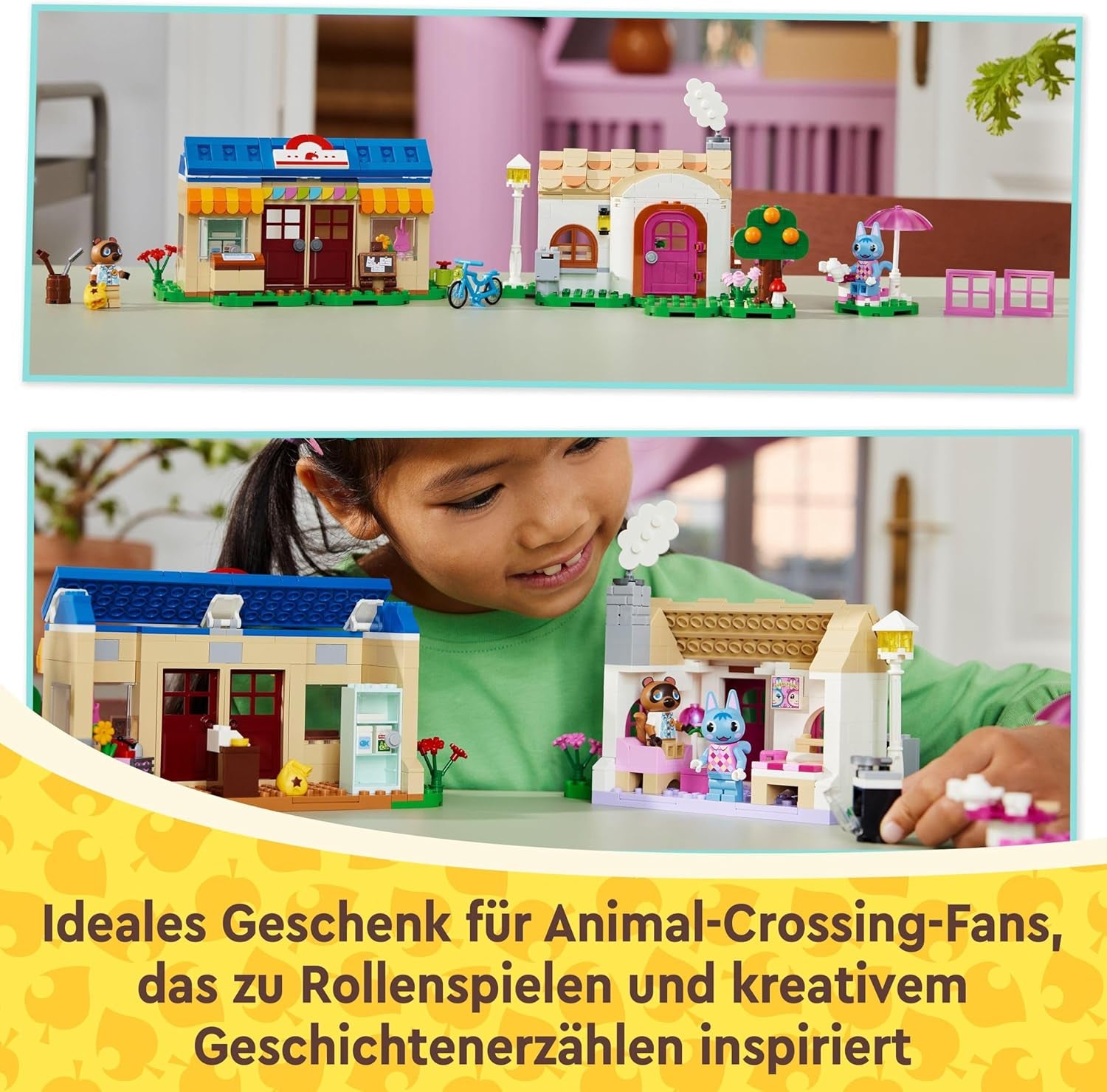 Ensemble LEGO Animal Crossing Nook's Shop et Sophie's House, jouet créatif pour enfants avec 2 mini figurines de la série de jeux vidéo, cadeau pour filles et garçons à partir de 7 ans 77050 Jeux de construction Besuche den LEGO-Store