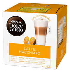 NESCAFÉ Dolce Gusto Latte Macchiato, 48 capsules de café, expresso aromatique, 3 étapes - Köstlichkeit aus feinem Milchschaum, capsules de gel aromatique, paquet de 6 (3x16 capsules)