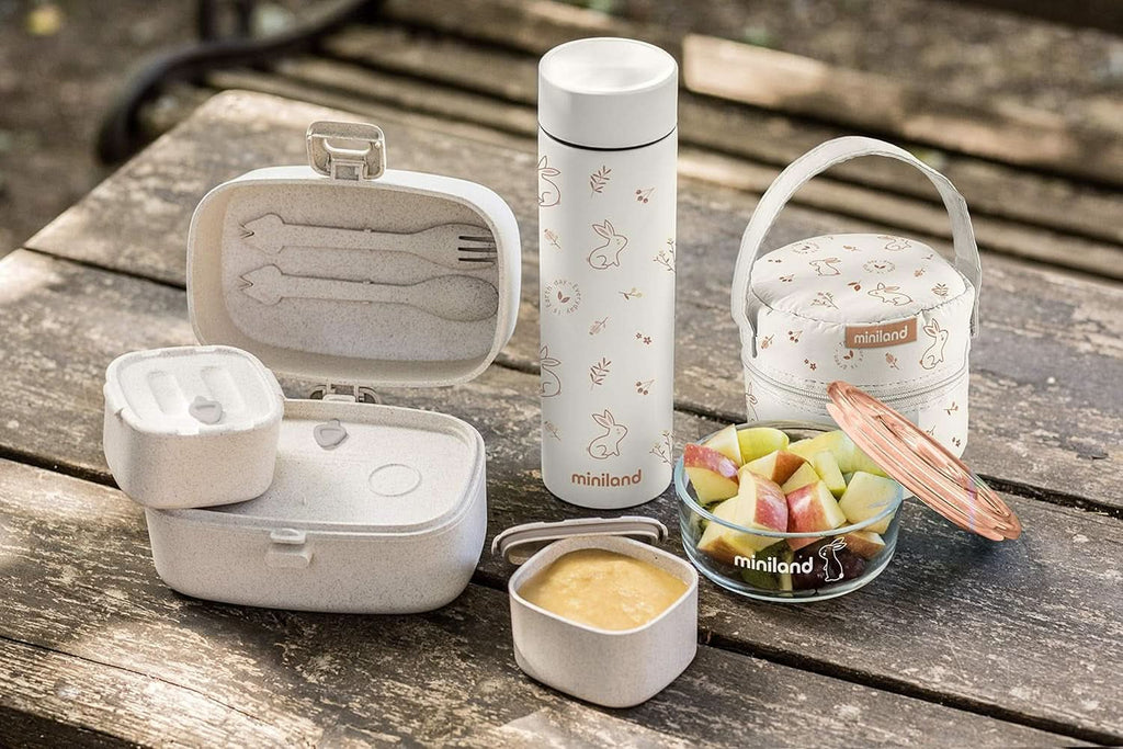 Miniland NATUR THERMOS BUNNY - termos, 450 ml pentru alimente pentru copii, multicolor Accesorii Hrana si Alaptare Bebe Naty Shop