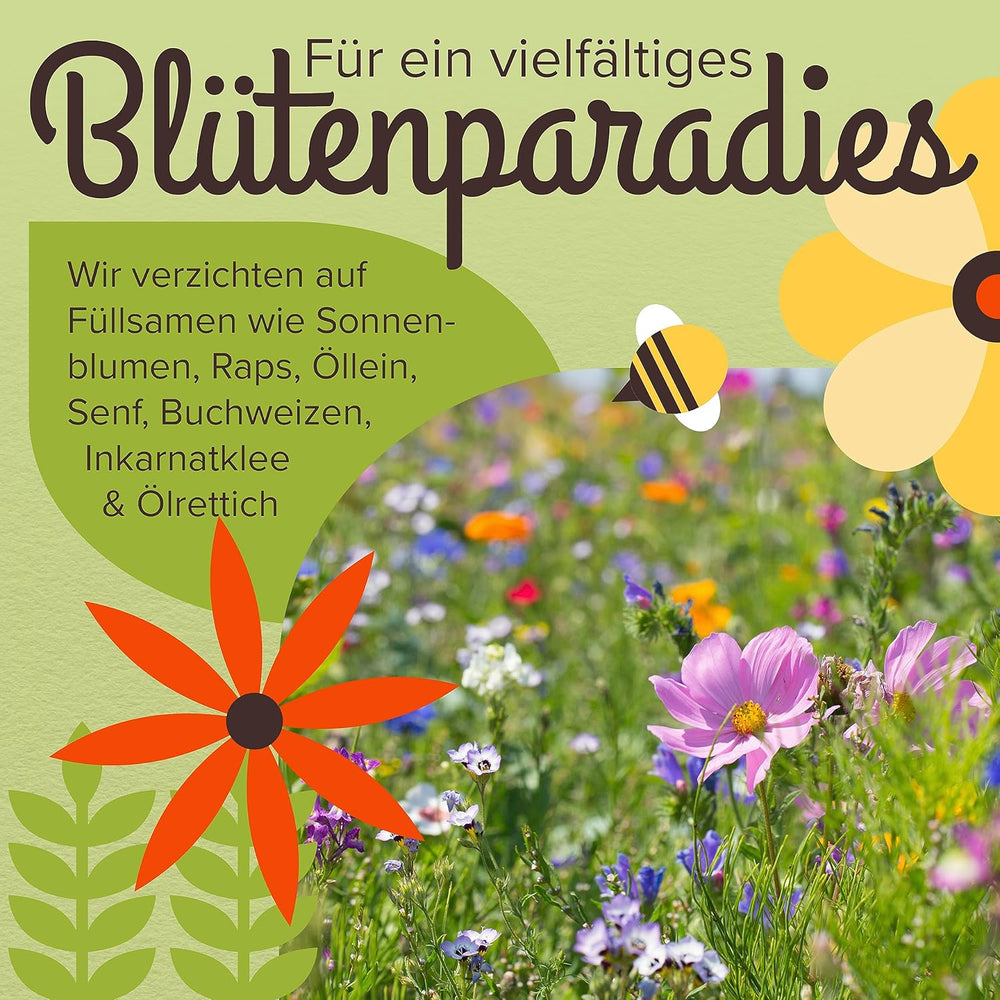 100 g de graines de fleurs sauvages de qualité supérieure pour une prairie fleurie colorée – Mélange de graines de fleurs vibrantes et riches en nectar pour les abeilles et les papillons (comprend un eBook GRATUIT)
