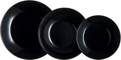 Arcopal Zelie service de table en verre noir, 12 pièces, 4 places, noir