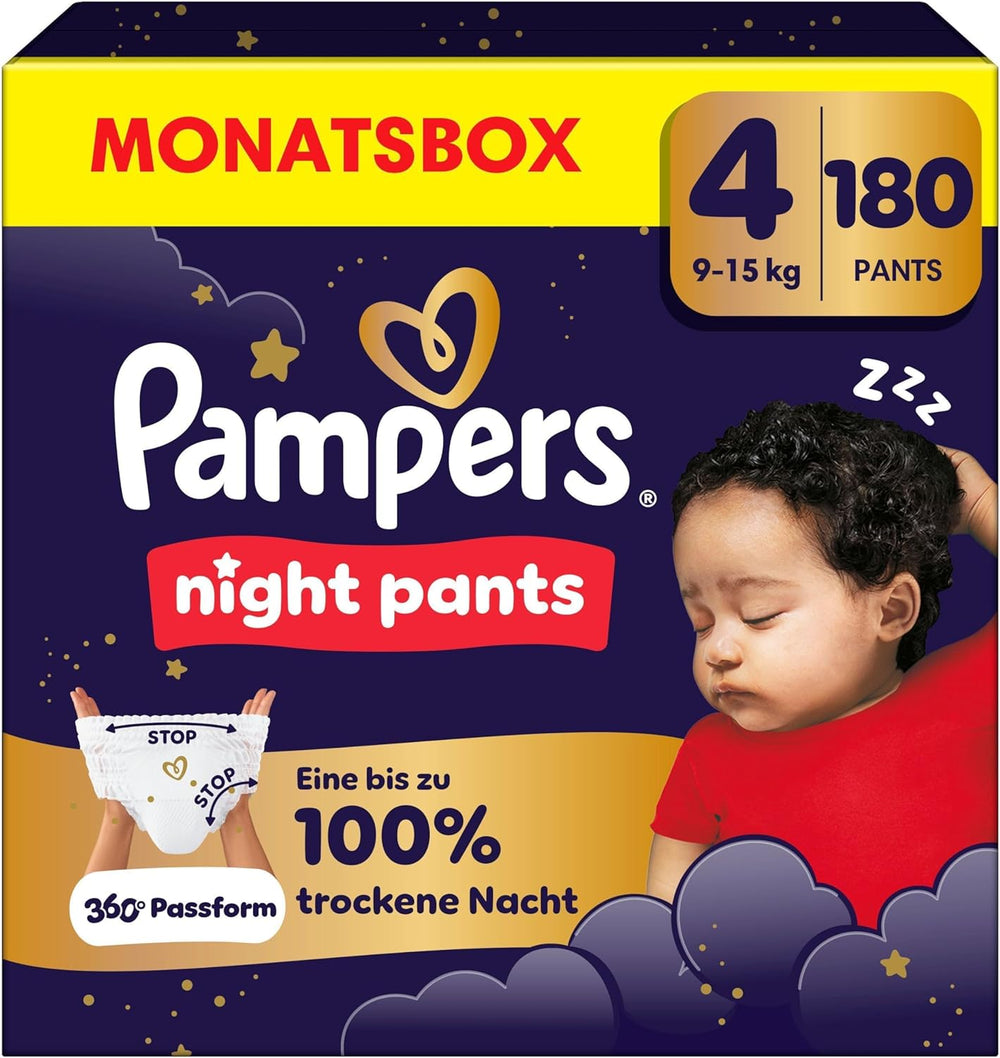 Les couches Pampers Night Pants taille 6, 138 pièces, 13 kg-19 kg, offrent une protection supplémentaire pour toute la nuit.
