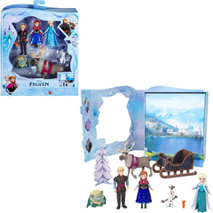 Mattel DISNEY Frozen - Ensemble de conte de fées avec 6 figurines ludiques préférées, emballage interactif et accessoires pour enfants, HLX04