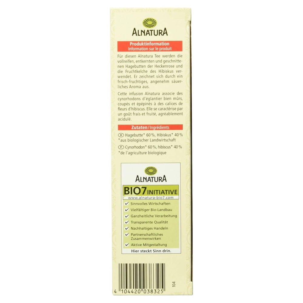 Ceai organic de măceșe cu hibiscus, 20 pliculețe, 50 g