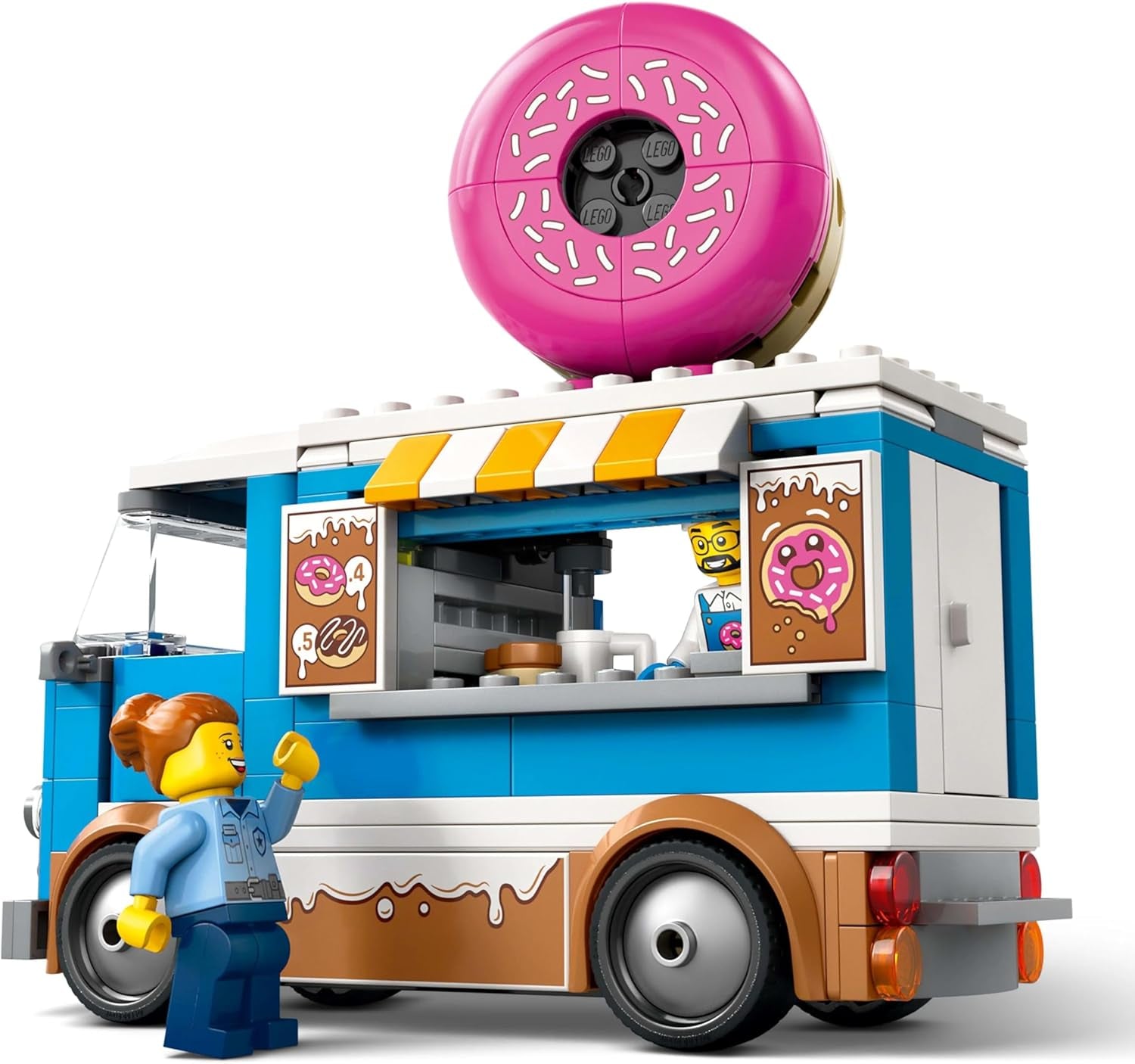 LEGO City Donut Truck - Camion de restauration avec 2 figurines de police - Jouet de construction pour garçons et filles à partir de 5 ans - Idée cadeau d'anniversaire et de vacances 60452 Jeux de construction Besuche den LEGO-Store
