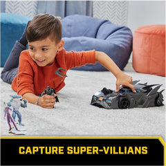 DC Comics Batman Offroad Batmobile avec catapulte avec crochet et cellule grillagée à l'arrière comprenant une figurine Batman de 10 cm pour les fans de super-héros à partir de 4 ans Figurines Naty Shop