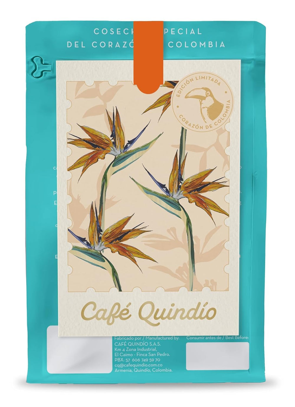 Café Quindio Papayo Honey Specialty Coffee - Café en grains 100% Arabica d'origine unique Colombie - aux notes naturelles de muscade, noix de coco et mandarine (250g) - idéal pour Chemex