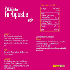 DECOCINO Pâte colorante liposoluble jaune - 15 g - Colorant alimentaire à base d'huile, idéal pour colorer le chocolat, la crème au beurre, le fondant ou la pâte à biscuits