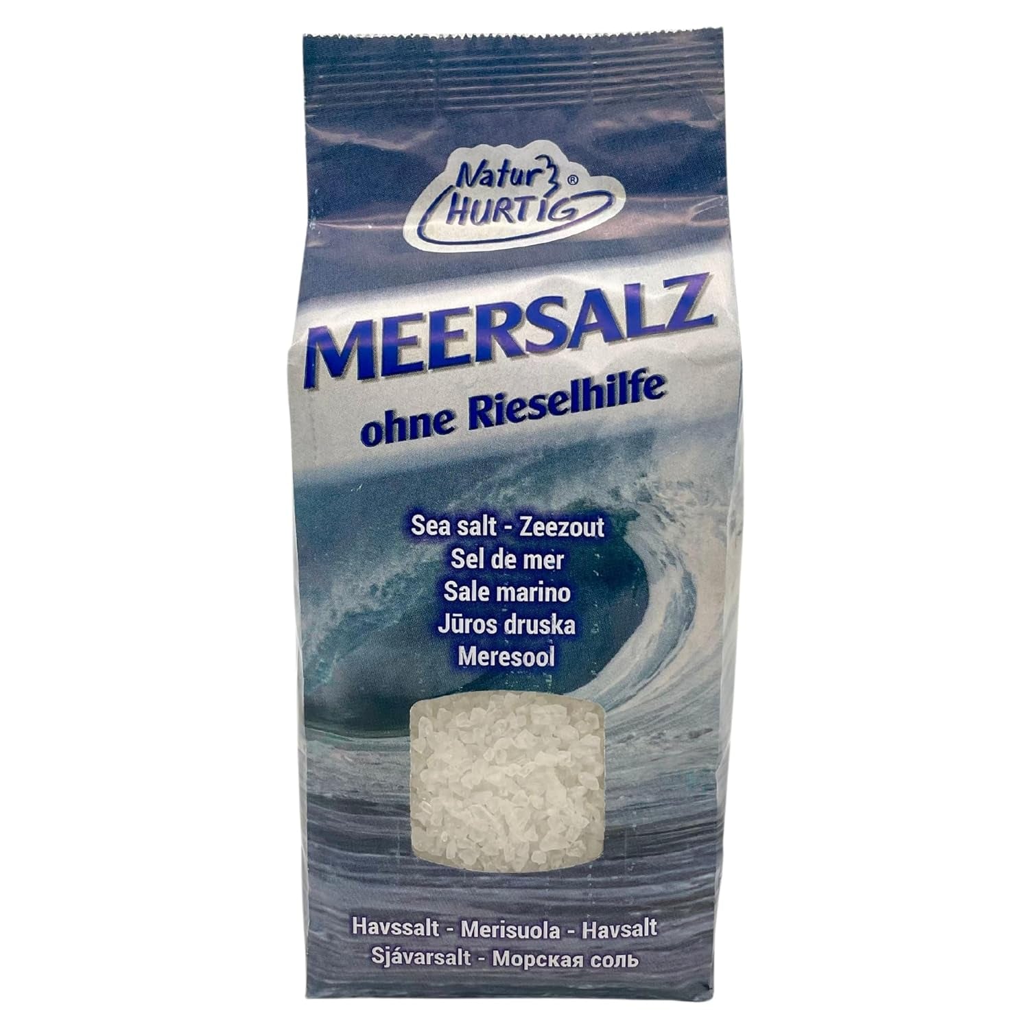Meersalz Grob 1 kg | Produits naturels, non raffinés et sans produits | Unbehandeltes grobes Meersalz für die Salzmühle