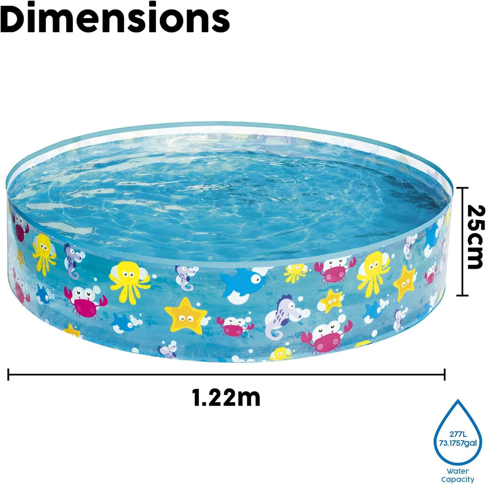 Piscine pour enfants Bestway FillN Fun, Sparking Sea, 122 x 25 cm, BW55028, Multicolore, 122 x 122 x 25 cm