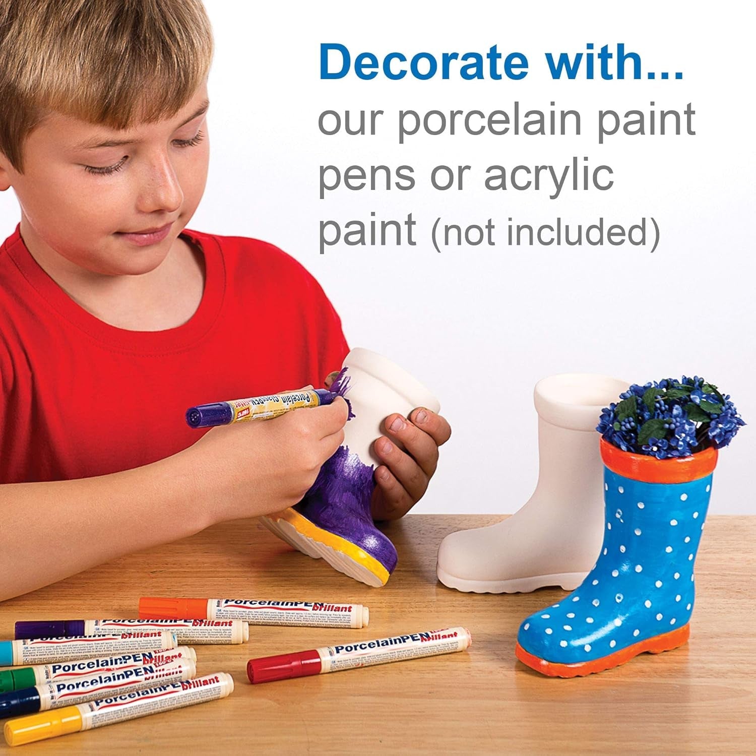 Baker Ross Pots en céramique « Wellies » pour enfants (paquet de 2)