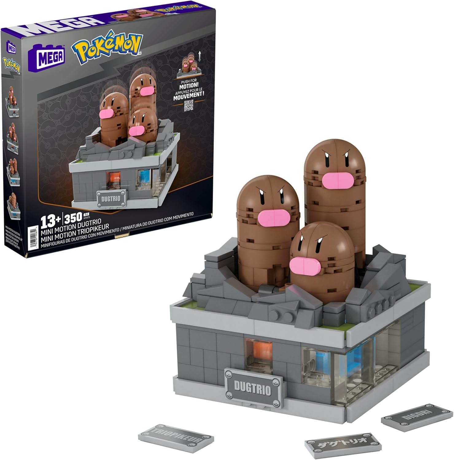 MEGA Pokémon Mini Motion-Golbat - meilleur au-dessus de 313 pièces pour un montage de montage, avec un bouton versteckten, avec fonction Flügelschlag, 13 cm de gros, très bien avec des exstellen, HTH72