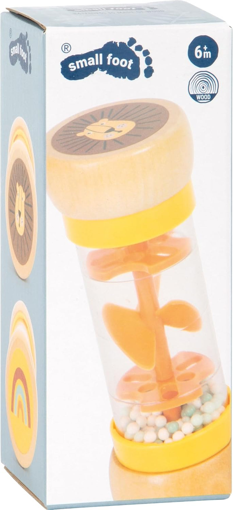 Small Foot rainmaker rattle "Safari", jucărie senzorială fascinantă din lemn, pentru copii începând cu vârsta de 6 luni, 12458 Jucarii Bebe Naty Shop