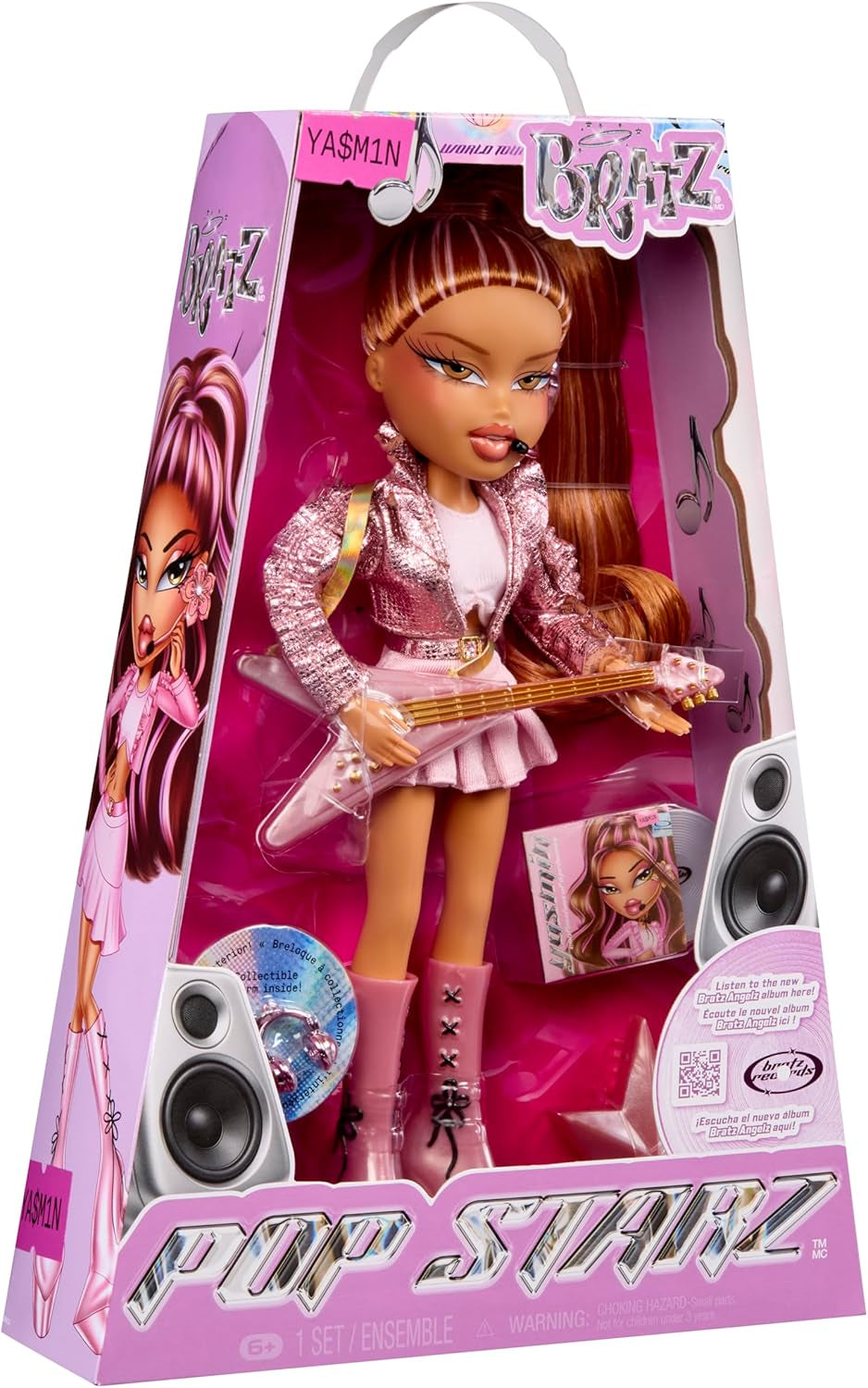 BRATZ Pop Starz Yasmin – Modepuppe mit Anhänger zum Sammeln, Outfit et Musikzubehör