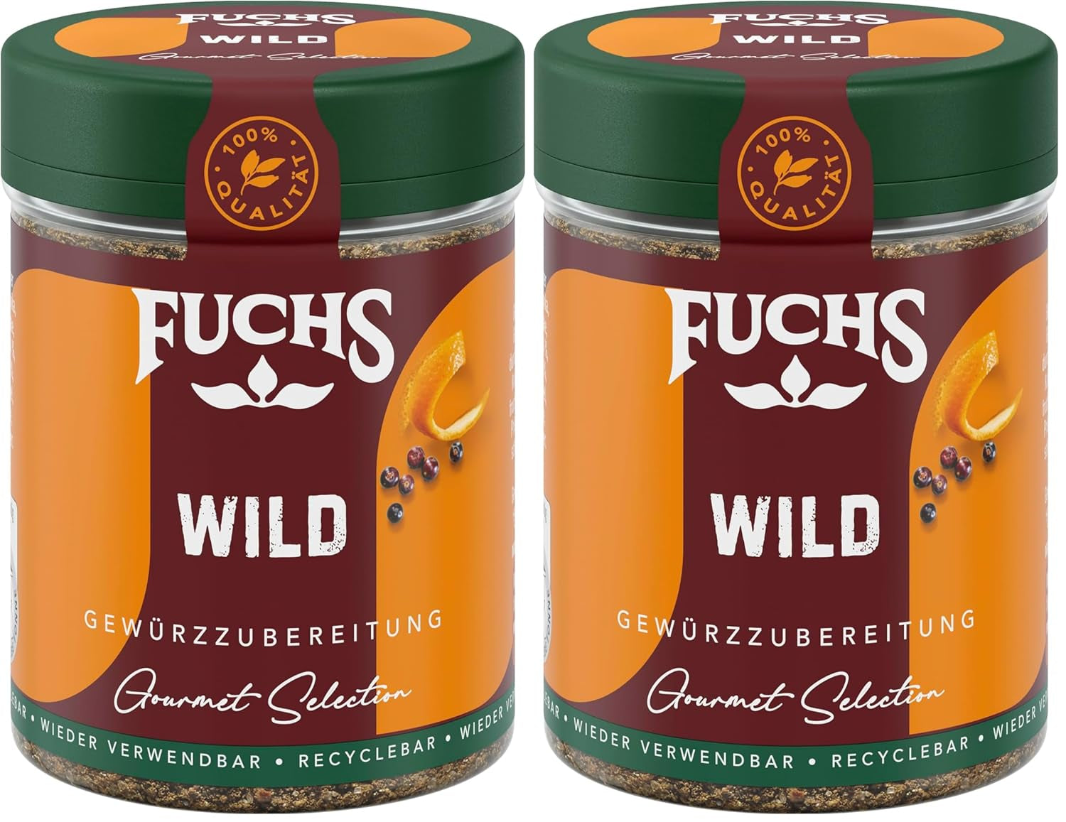 Fuchs Gourmet Selection Klassisch/Heimisch – Bratkartoffel Gewürzsalz, nachfüllbares Kartoffel Gewürz, Salz zum Würzen von Brat- & Ofenkartoffeln, Pommes Frites & Co, végétalien, 70 g