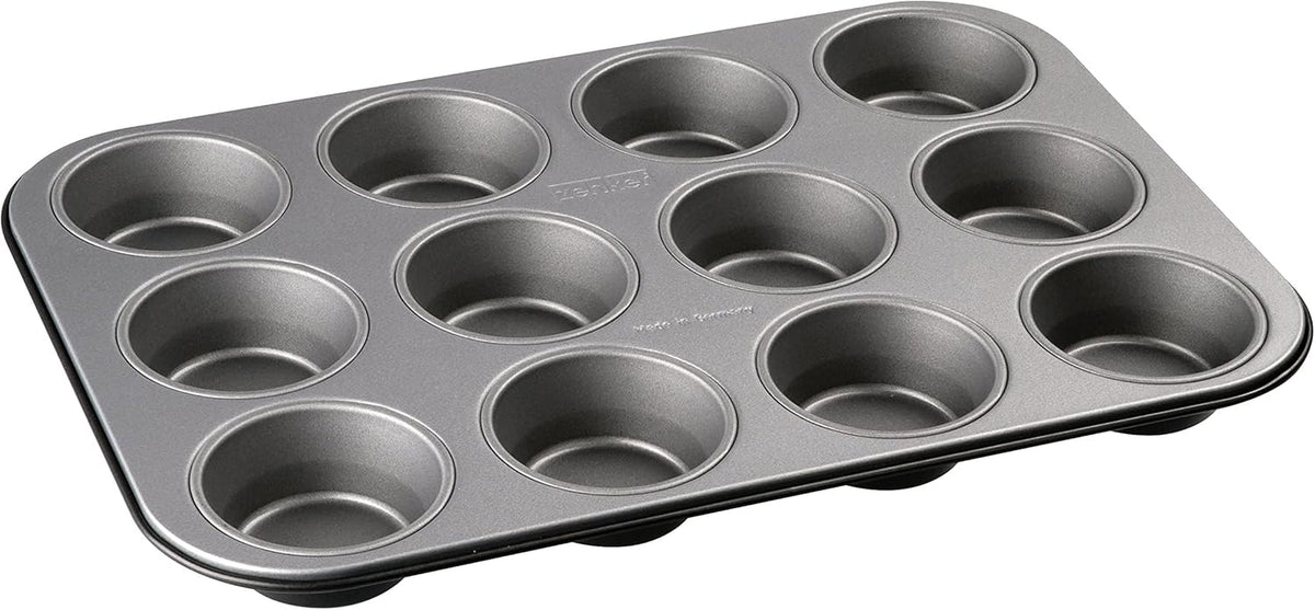 Zenker 12Er Muffinform Energy, Premium-Backform, Für Köstliche Kuchen, Verkürzt Die Backzeit Um Bis Zu 20% (Farbe: Silber/Anthrazit), Menge: 1 Stück, Hellgrau Und Dunkelgrau Moules et plaques pour la pâtisserie Naty Shop