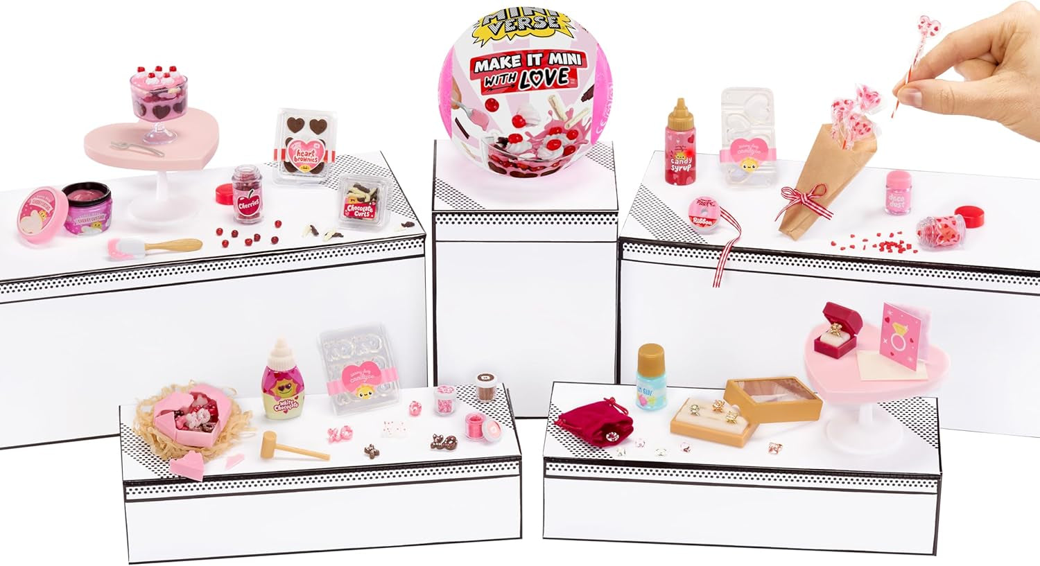 MGA's Miniverse Make It Mini with Love – Mini-Sammlerstücke, DIY Kunstharz-Bastelspiel, Valentinstag-Serie, Nachgebildete Lebensmittel, Nicht Essbar - für Sammler & Kinder ab 8 Jahren