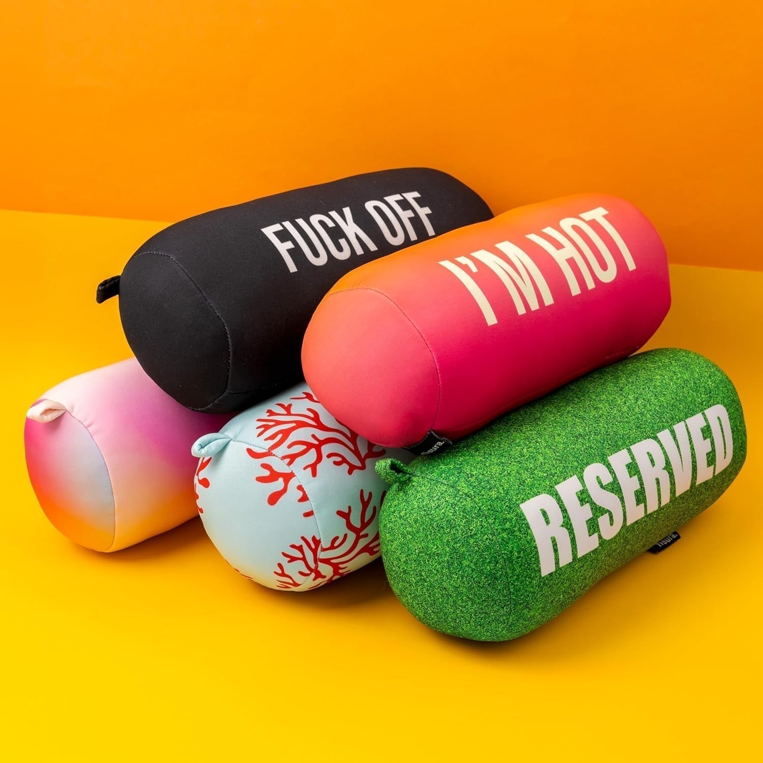 Oreiller de plage FISURA, dégradé de couleur, 29 x 12 cm, oreiller de relaxation, rose, oreiller de voyage original, oreiller de camping en polyester, oreillers de voyage Naty Shop non assemblés