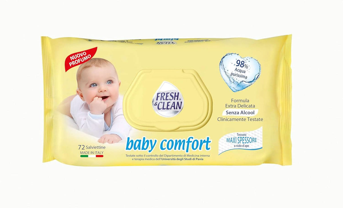 Milleusi Classic Fresh & Clean, Lingettes humides, 72 pcs Lingettes humides pour bébé Naty Shop