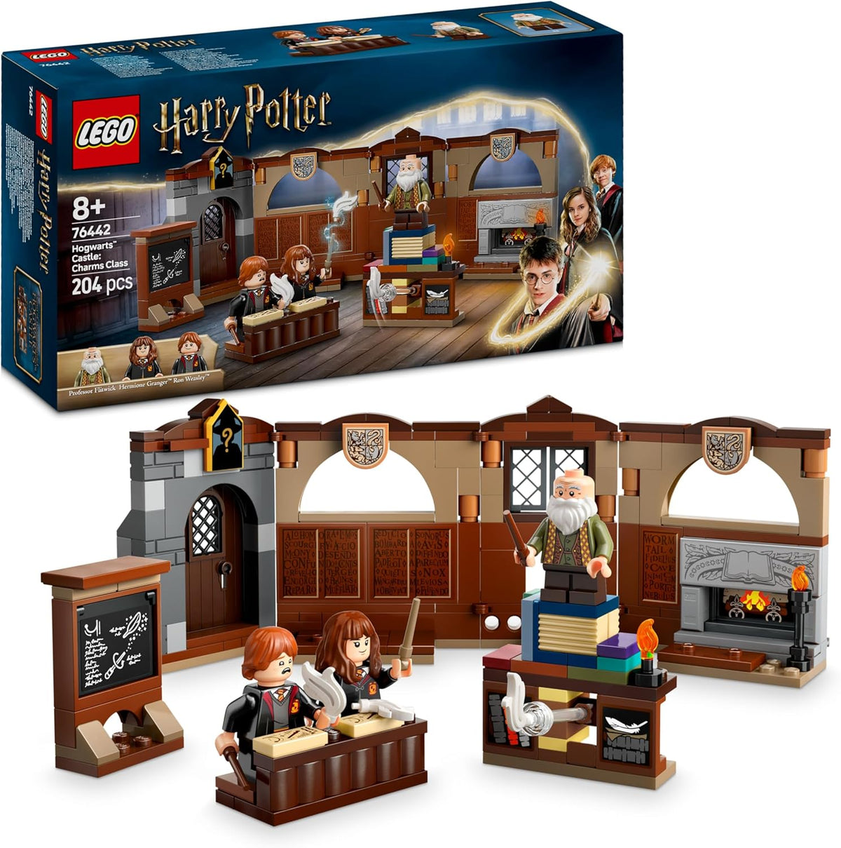 LEGO Harry Potter Schloss Poudlard : Zauberkunstunterricht, set avec 3 figurines, inkl. Hermione Granger & Ron Weasley, Wingardium Leviosa Funktion, Jeu pour filles et jeunes à partir du 8 janvier 76442