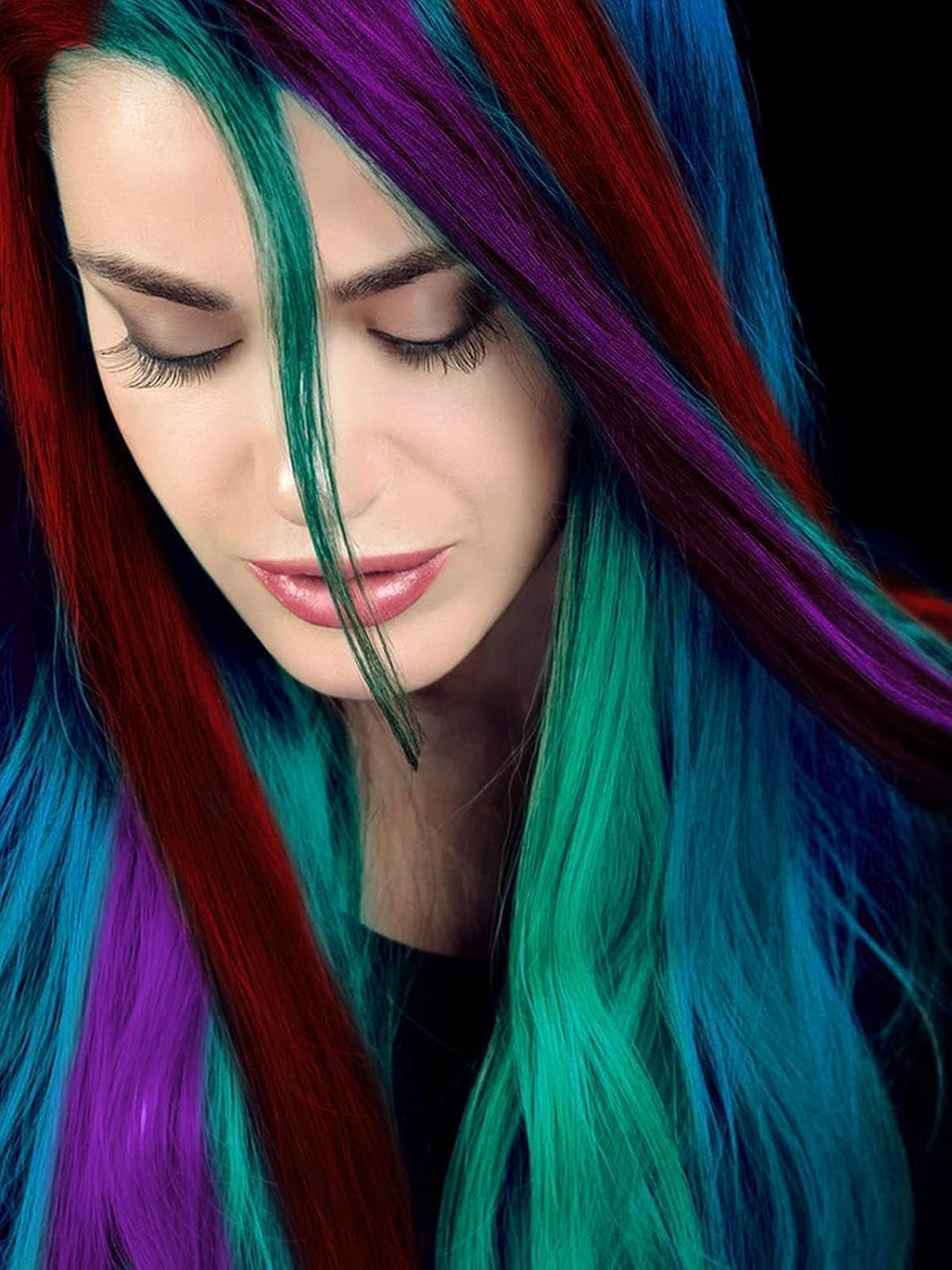 Kalolary 10PCS Pieptene cu cretă pentru păr, vopsea temporară pentru păr Pieptene cu cretă pentru păr lavabil Culoare non-toxică pentru fete DIY Cosplay Carnaval Crăciun Valentine's Day Petreceri aniversare Vopsea pentru par Naty Shop