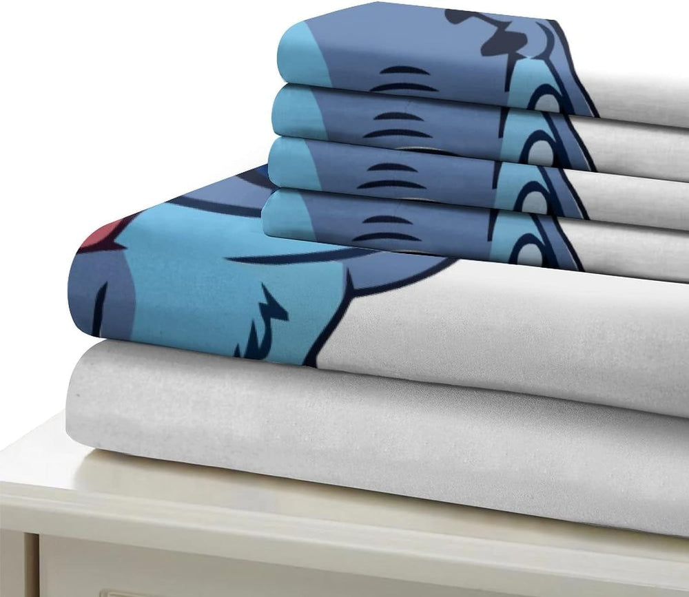 Set de lenjerie de pat din 3 piese, Stitch Lenjerie de pat - copii Naty Shop Alb Twin (140 X 200)