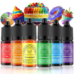 Colorant alimentaire 6 couleurs x 12 ml, colorant alimentaire liquide hautement concentré pour la pâtisserie, kit de colorants alimentaires pour fondants, gâteaux de Noël, macarons, beignets, biscuits (arc-en-ciel)