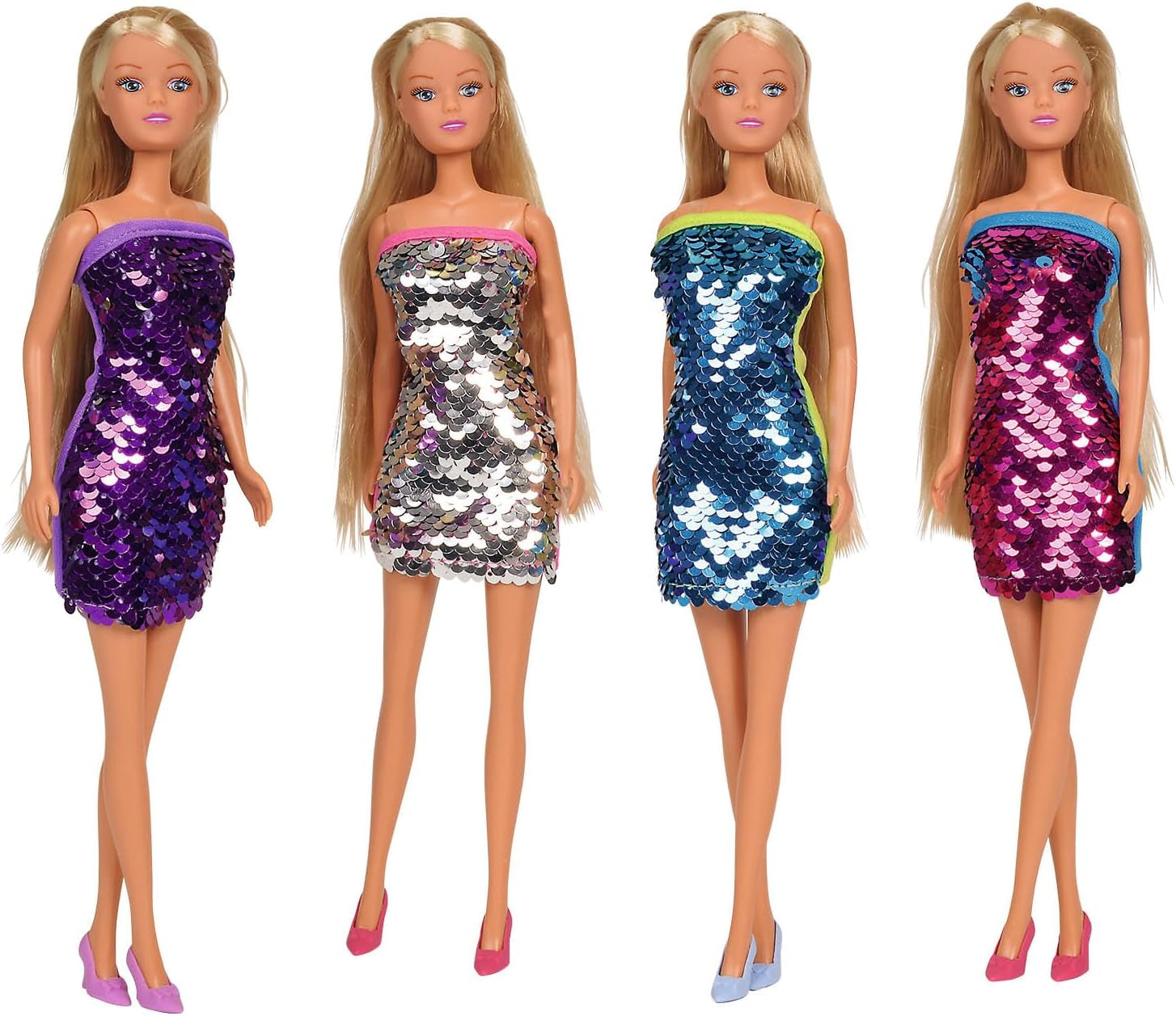 Simba 105733366 - Steffi Love Puppe im coolen Paillettenkleid, mit Swap Effekt, Wendepailletten, es Wird nur EIN Artikel geliefert, 29cm, ab 3 Jahren