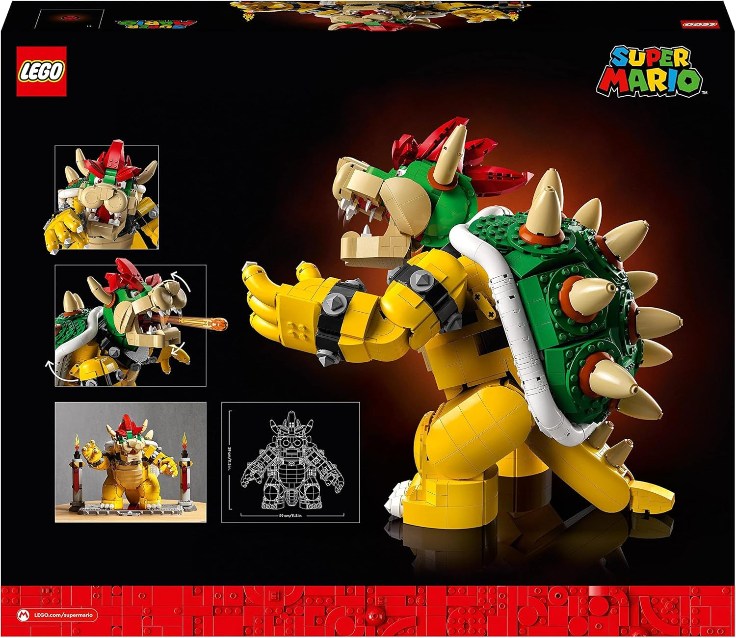 LEGO Super Mario The Mighty Bowser Kit de modèle 3D Grand ensemble de figurines à collectionner comprenant une plateforme de duel Idée cadeau pour les fans À afficher comme décoration de pièce 71411 Jeux de construction Besuche den LEGO-Store