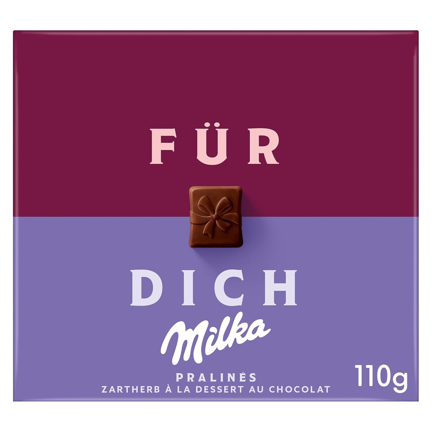 Praline Milka For You – Chocolat au lait alpin fourré à la fine crème de cacao – 10 x 110g