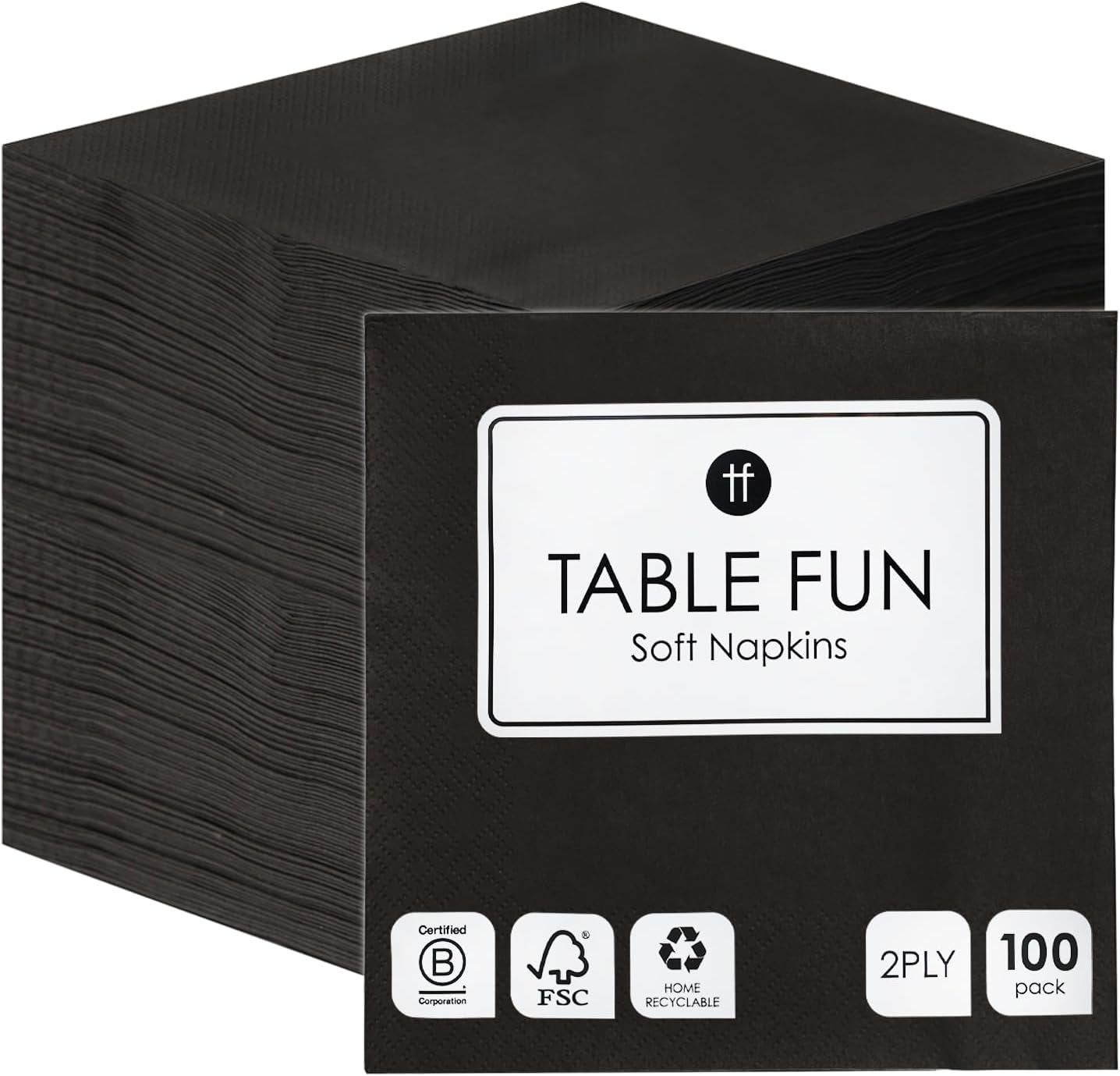 Table Kind 100 serviettes blanches douces en vrac, serviettes de haute qualité pour les fêtes, la restauration et un usage quotidien, FSC, durables et recyclables, fabriquées dans l'UE | 2 plis | 33 cm