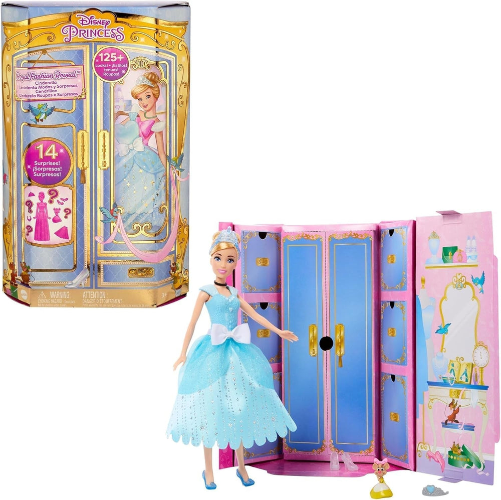Mattel DISNEY Princesse Cendrillon - Poupée mobile avec tenue scintillante, chaussures et diadème amovibles, cheveux coiffables pour s'amuser en coiffure, à partir de 3 ans, HLW06 Naty Shop Accessoires de poupées