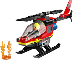 Hélicoptère des pompiers de LEGO City, ensemble de jouets d'hélicoptère et de figurines de pilote, hélicoptère de pompiers pour une expérience de jeu imaginative, cadeau pour les enfants, garçons et filles à partir de 5 ans 60411 Jeux de construction Besuche den LEGO-Store