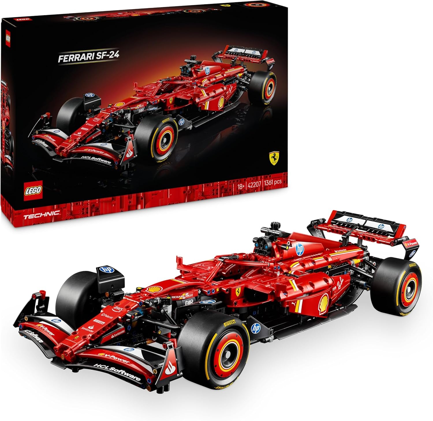 LEGO Technic Oracle Red Bull Racing RB20 F1 Rennauto Modell - Formel 1 Bauset zum Sammeln - V6-Motor, Getriebe, Lenkung & DRS in Maßstab 1:8 - Giftidee for Erwachsene & Teenager 42206