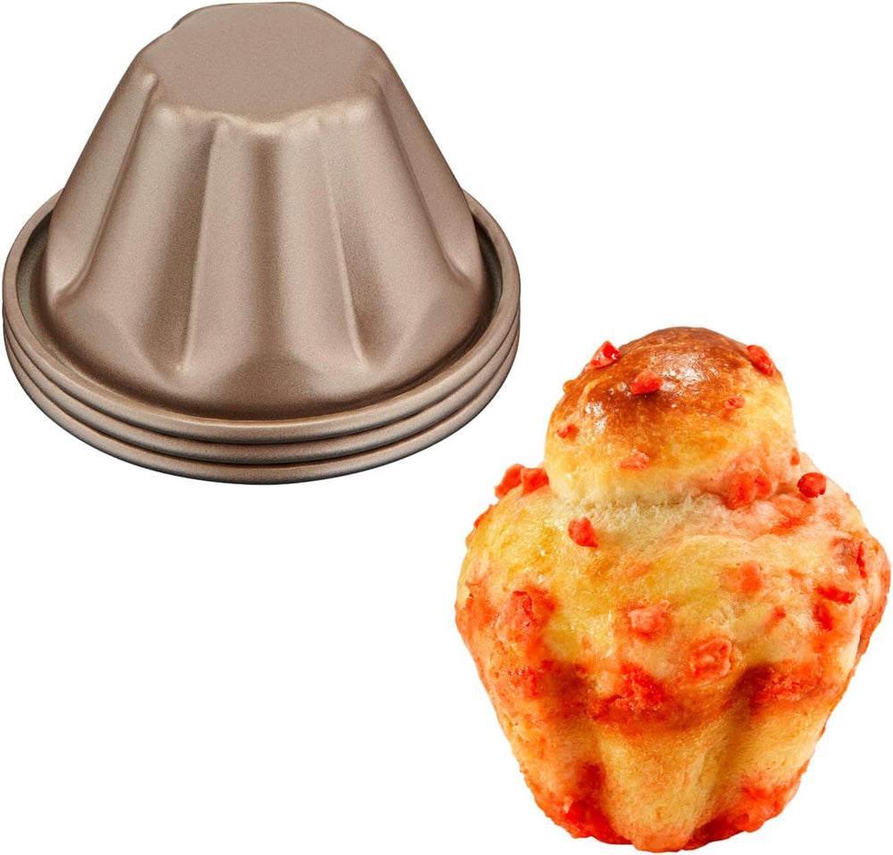 Tefal Creabake J3089304 3 Stück Brioche-Backform Antihaft-Beschichtung, Leicht Entnehmbar, Stapelbar, Einfache Austellung, Backform Moules et plaques à pâtisserie Naty Shop