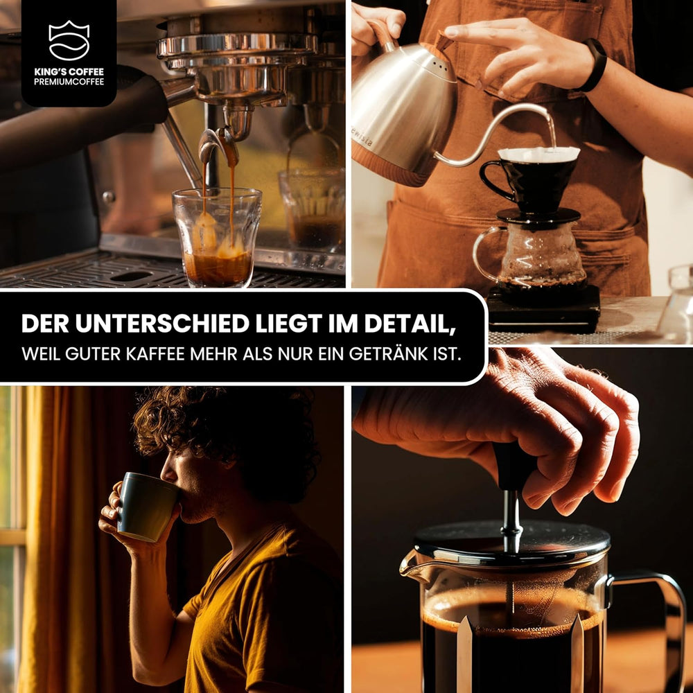 KING'S COFFEE - SPECIAL ROAST - 1 kg de grains d'espresso Barista Premium - Café à faible acidité - Torréfaction en petits lots en Italie - Le meilleur mélange Arabica-Robusta pour machines entièrement automatiques et porte-filtres
