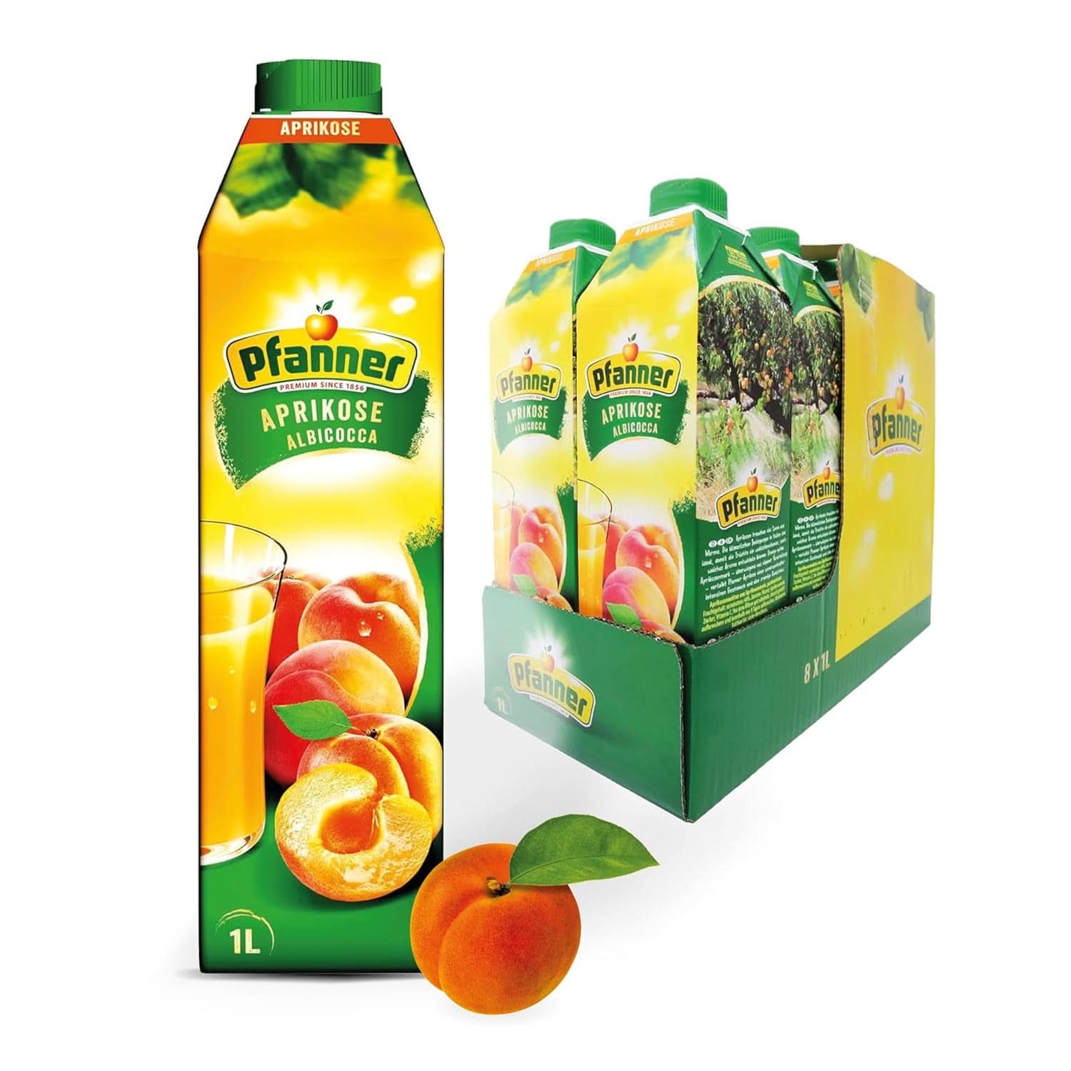 Pfanner Fraise Fruit Nectar (8 X 1 Litre) - 30% de Fruits - Boisson à la Fraise