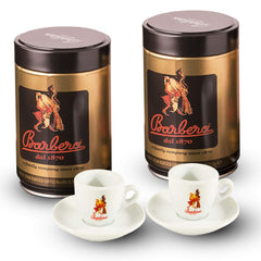 Caffè Barbera - 2 boîtes de grains entiers + 2 tasses d'espresso