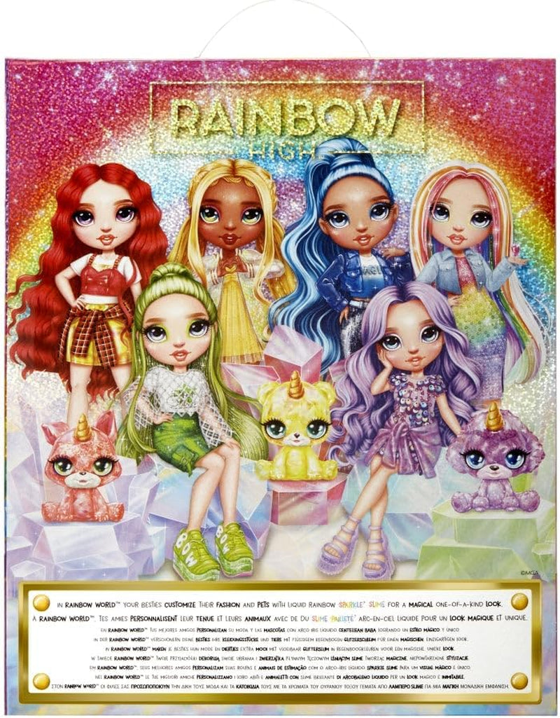 Rainbow High Fashion Doll avec Slime et Pet - Violet - Poupée Pailletée 28 cm avec Glitter Slime, Magic Pet et Accessoires de Mode - Jouet pour Enfants - Idéal pour 4-12 Ans