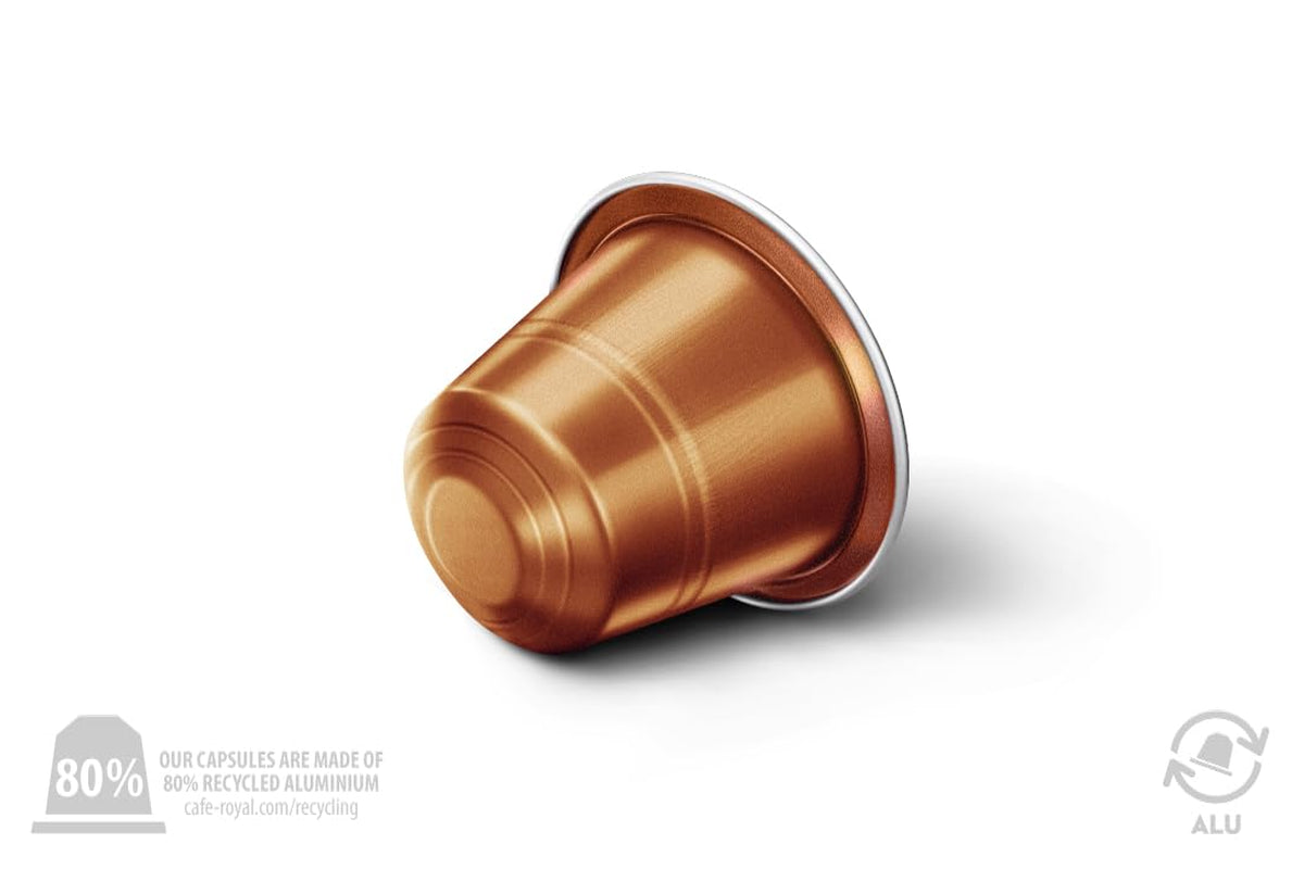 Café aromatisé Café Royal Caramel – Capsules de café compatibles Nespresso®, crémeuses, helle Röstung, 100 % Arabica, Rainforest Alliance, 100 capsules