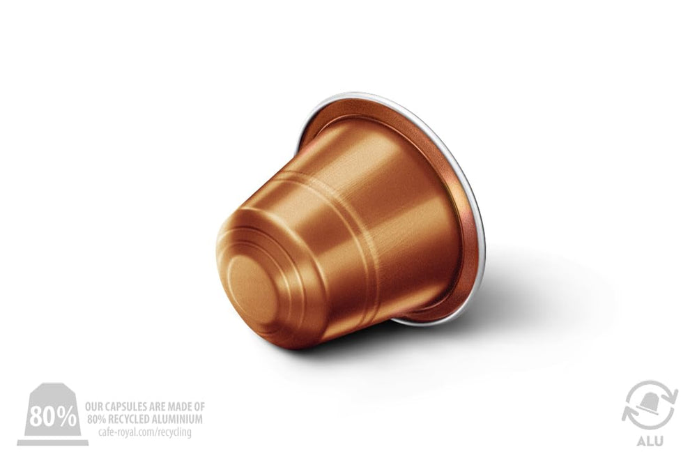 Café aromatisé Café Royal Caramel – Capsules de café compatibles Nespresso®, crémeuses, helle Röstung, 100 % Arabica, Rainforest Alliance, 100 capsules