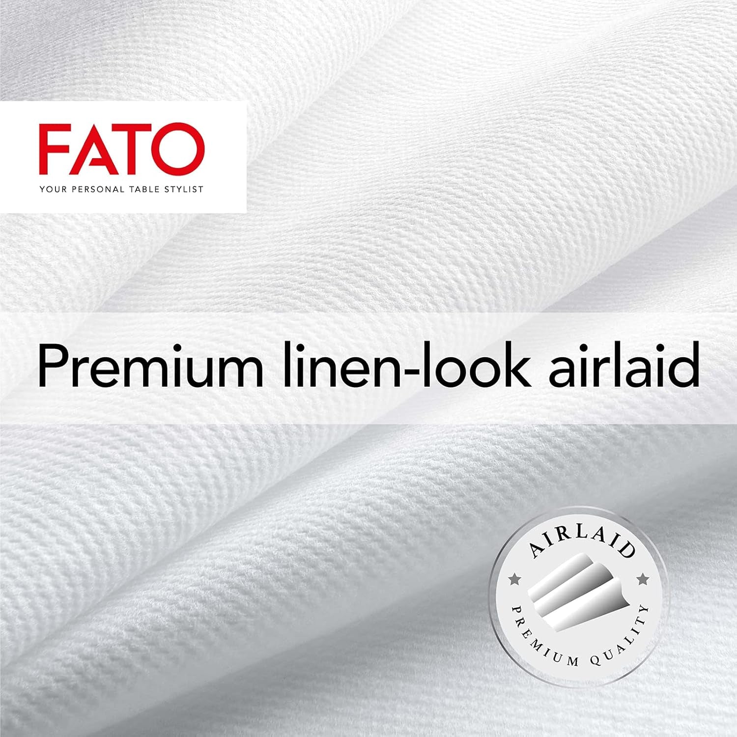 Fato - Șervețele din hârtie uscată, airlaid, efect pânză, pachet de 50 șervețele, dimensiune 40X40 pliate în 4, culoare negru