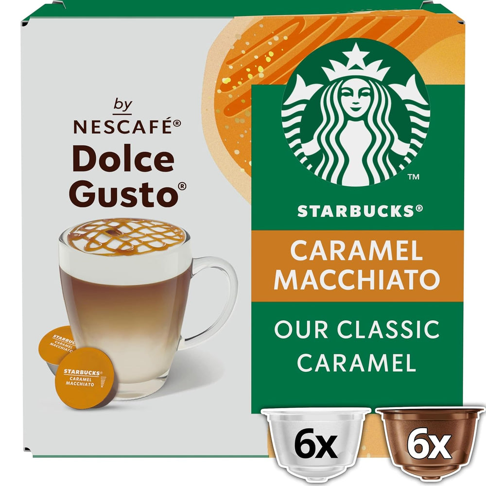 STARBUCKS Caramel Macchiato par Nescafé Dolce Gusto Kaffeekapseln 6 x 12 (72 Kapseln)