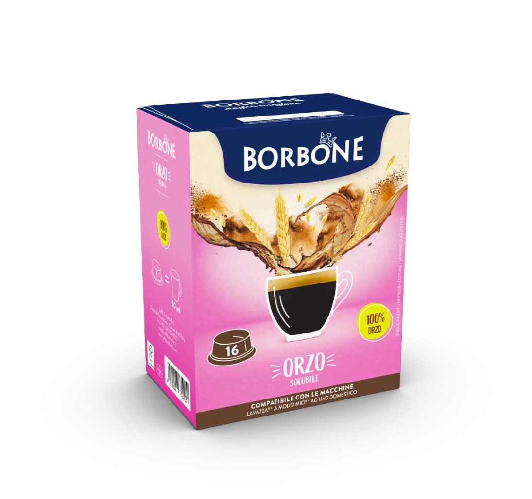 Caffè Borbone Malzkaffee - 96 Kapseln (6 Packungen mit 16 Stück) - Compatible avec Lavazza A Modo Mio Haushalts-Espressomaschinen