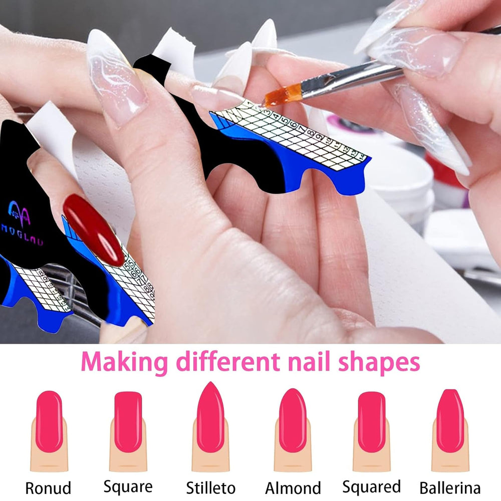 ® 100 modèles d'ongles et 1 feuille de 24 disques adhésifs transparents pour ongles, modèles d'extension d'ongles, modèles d'extension d'ongles en gel auto-adhésifs, accessoires pour ongles artificiels