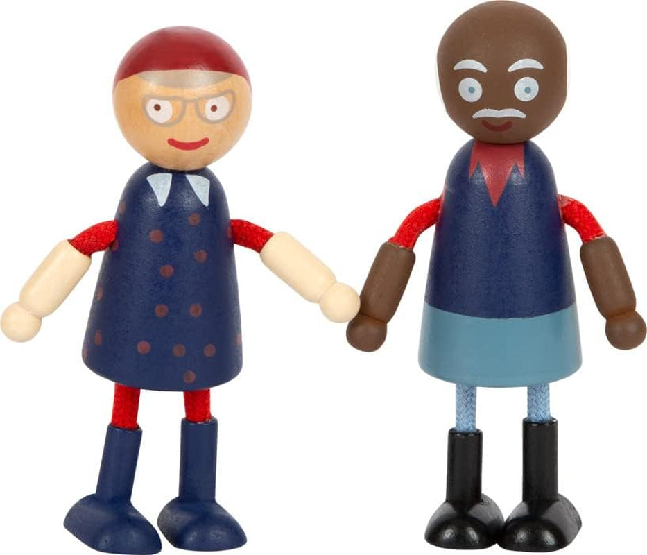 small foot Biegepuppen-Familie Diversität, 6 Puppen aus Holz unterschiedchenlichen Alters, Geschlechts und Hautfarbe, 12396