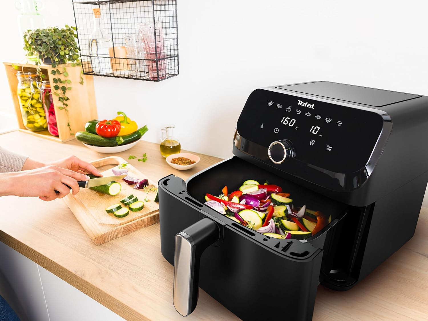 Friteuse à air chaud Tefal Easy Fry Mega, capacité de 7,5 litres, jusqu'à 8 personnes, EY8558E0 Électroménager Naty Shop